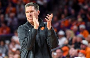 Clemson Head Coach Brad Brownell during the second half with Miami at Littlejohn Coliseum in Clemson, S.C. Saturday, Feb. 4, 2023. Mandatory Credit: Ken Ruinard-USA TODAY Sports