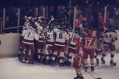 US And Russian Hockey Teams Competing In The 1980 Winter Olympics, The Miracle On Ice