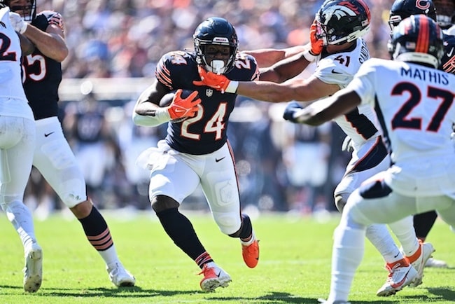 Chicago Bears running back Khalil Herbert