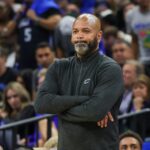 Cleveland Cavaliers head coach JB Bickerstaff looks on against the Orlando Magic during the second quarter of game six of the first round for the 2024 NBA playoffs at Kia Center.