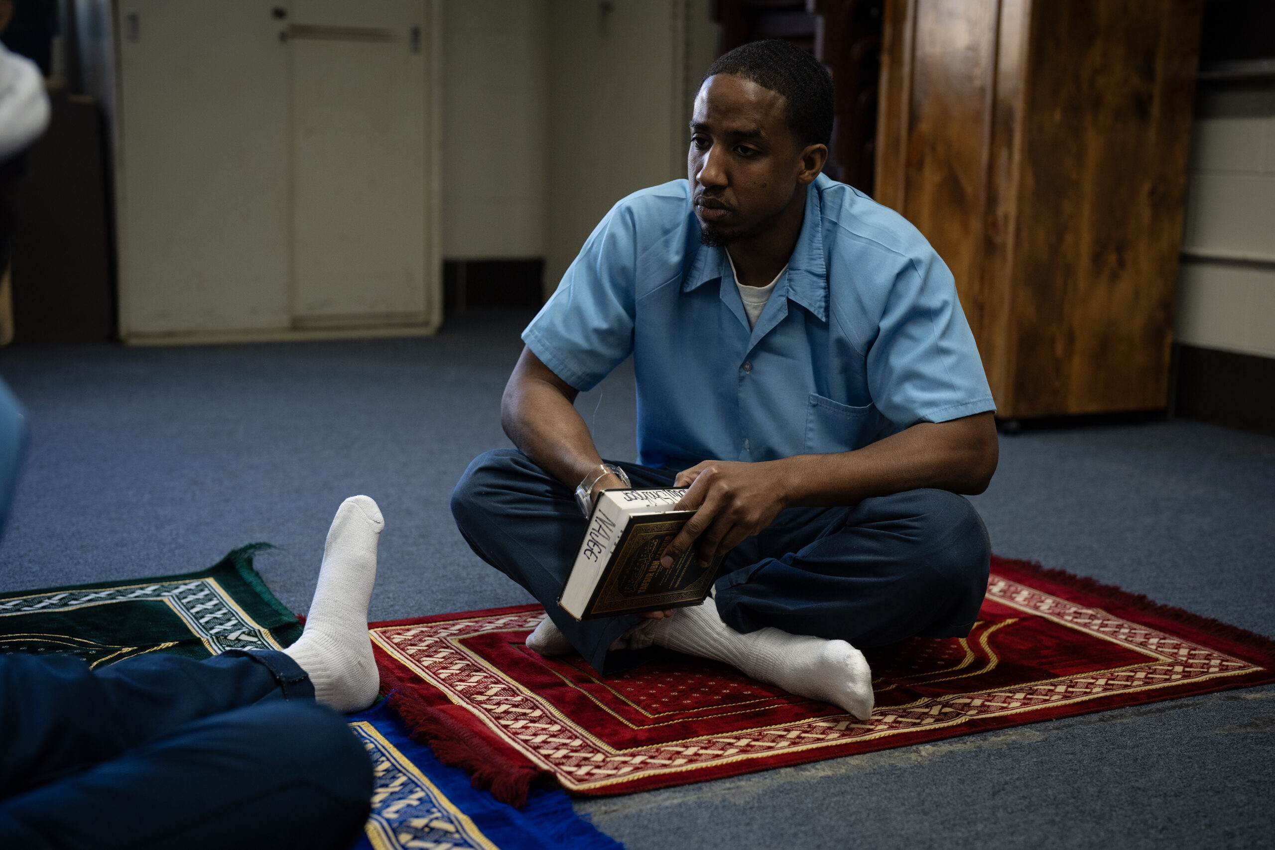Los reclusos musulmanes Chaka Richblood, Robert McCullough y Ronald Franklin...