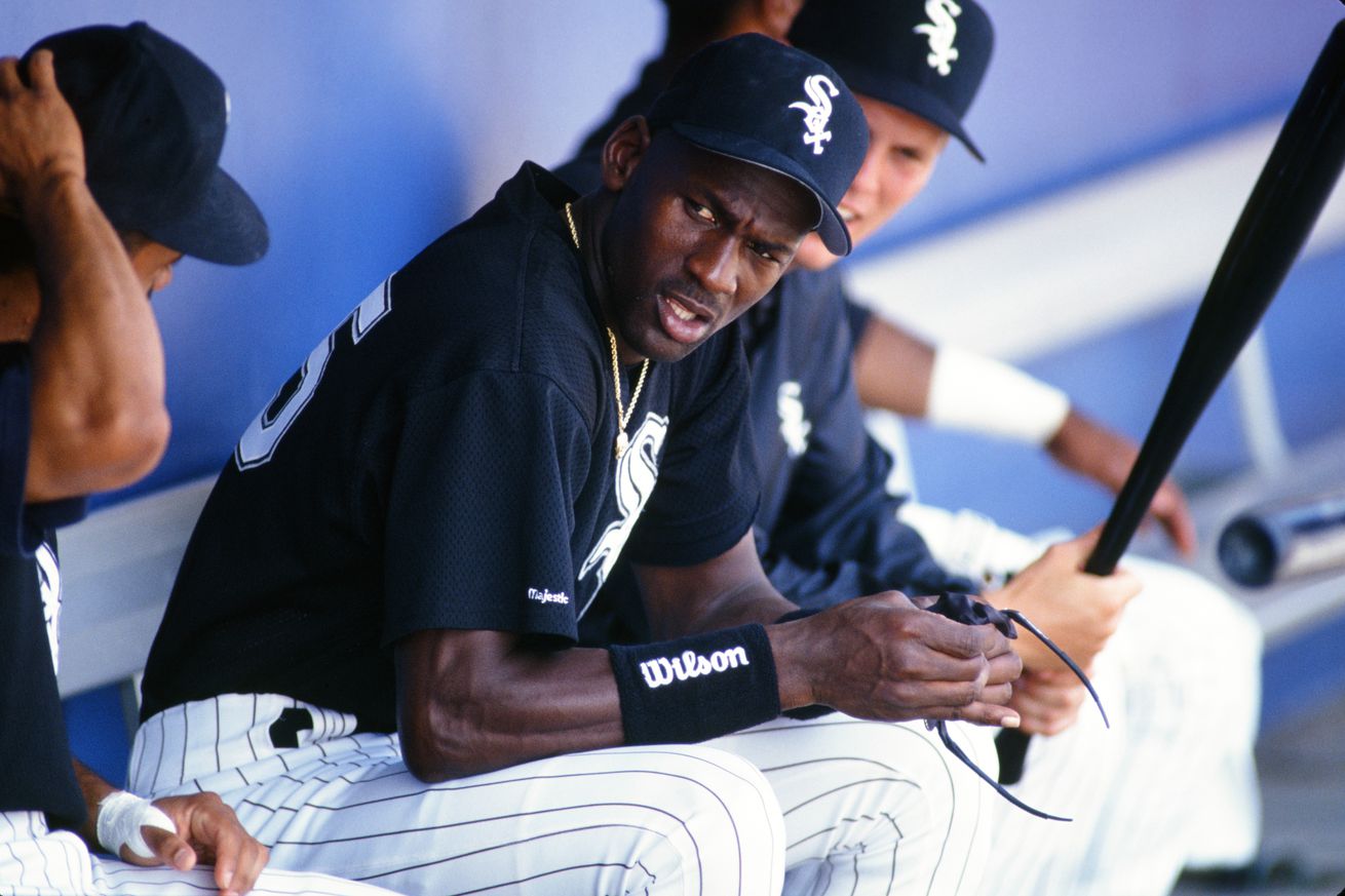 Michael Jordan in a Sox uniform