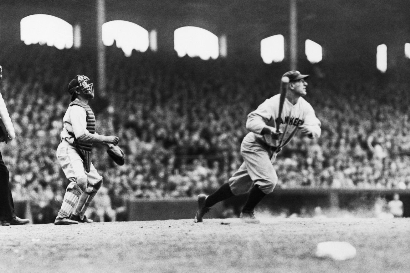 Lou Gehrig Completing Swing