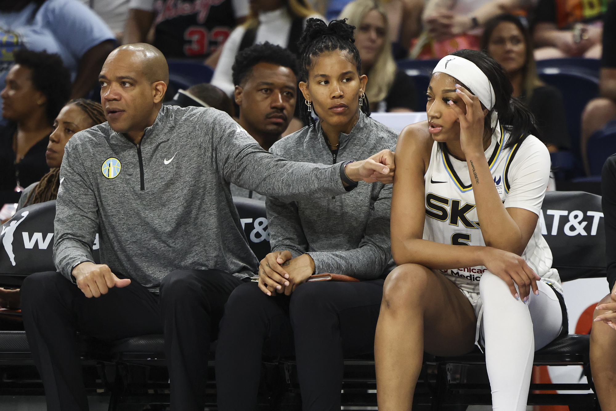Chicago Sky Assistant Coaches Sydney Johnson, left, and Tamera “Ty”...