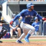 The Blue Jays traded speedy outfielder Steward Berroa to the Dodgers on Monday for cash considerations.