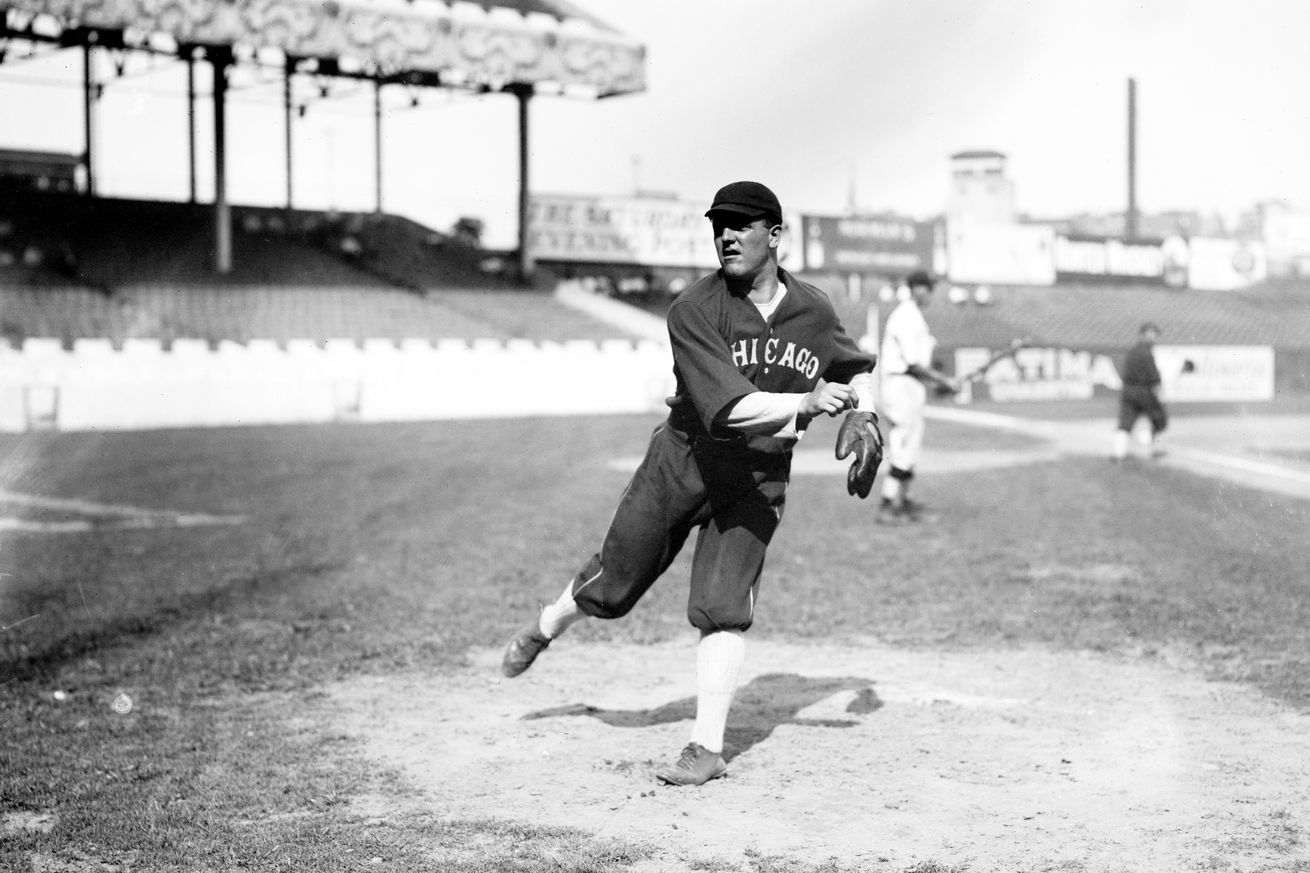 Eddie Cicotte Pitches During Practice