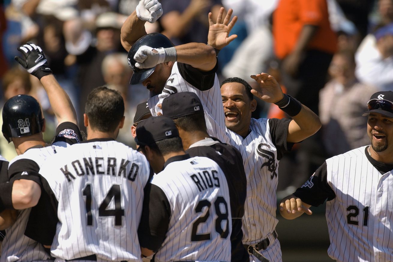 Sox celebrate with Valentin