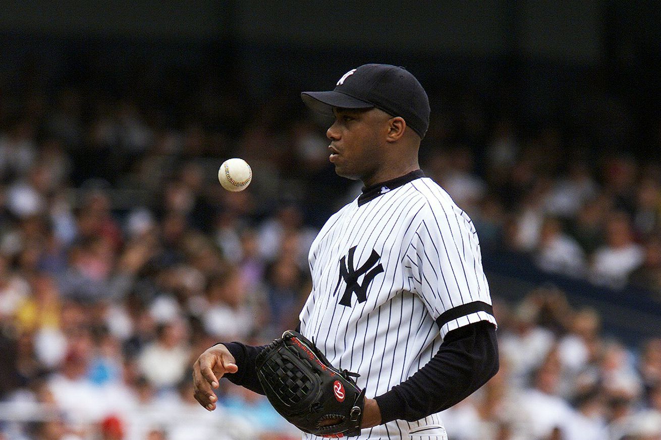 New York Yankees’ pitcher Orlando Hernandez is on the mound