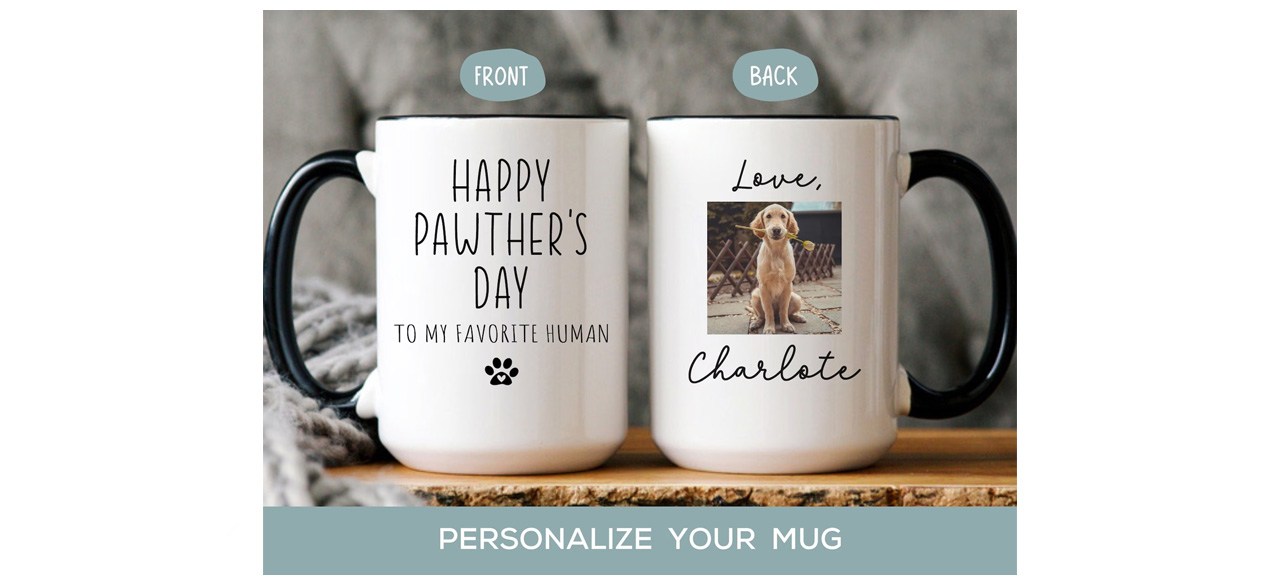DancingCanaryCo Father's Day Dog Dad Photo Mug