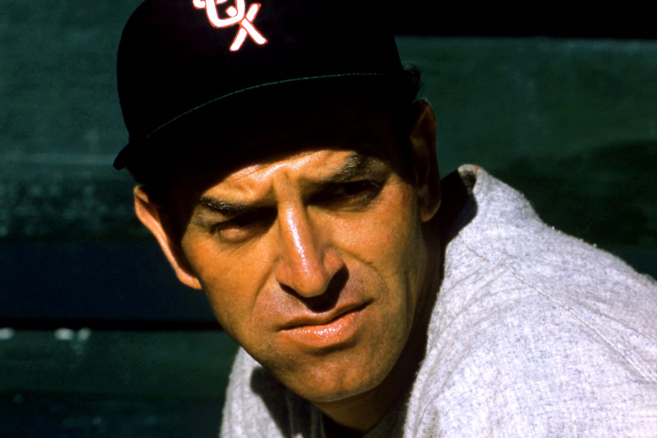 ST. PETERSBURG, FL - MARCH 12: Jim Rivera #7 of the Chicago White Sox sits in the dugout during an MLB Spring Training game against the New York Yankees on March 12, 1956 in St. Petersburg, Florida.