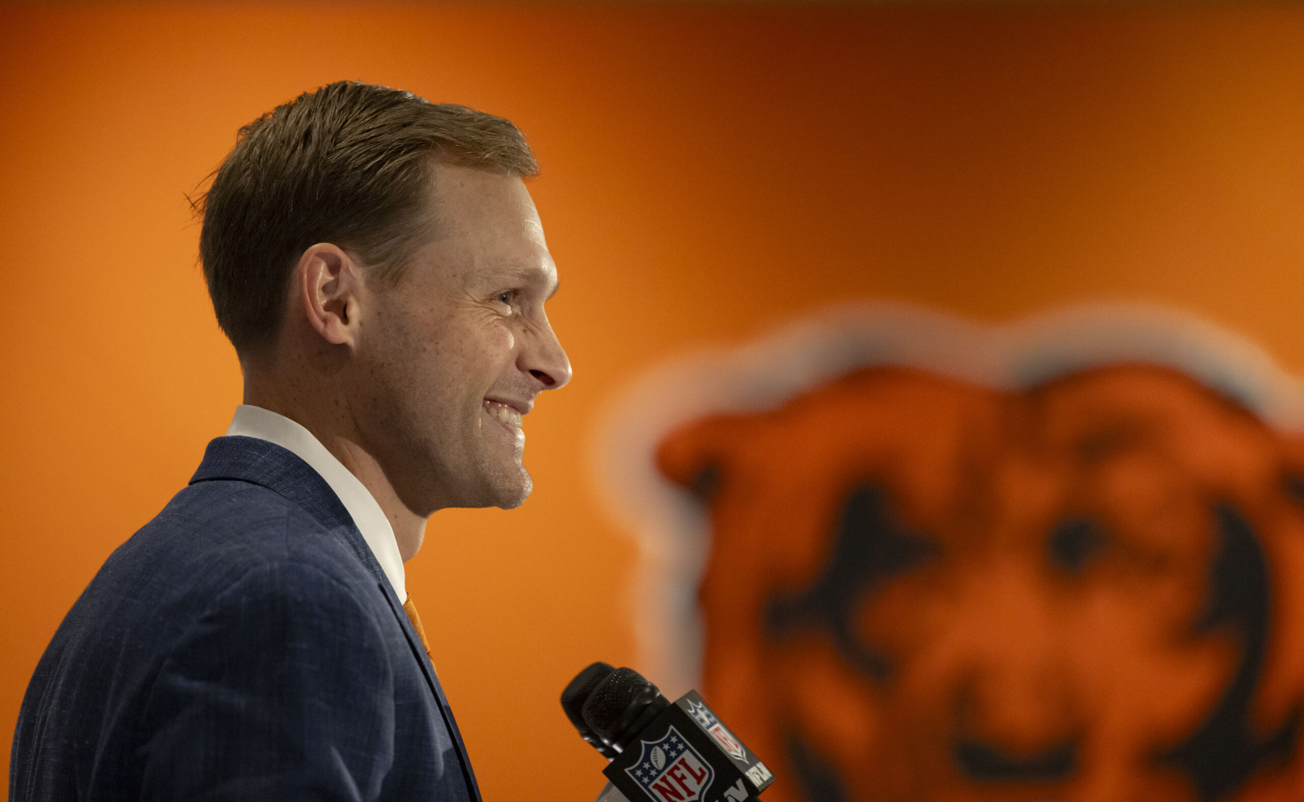 New Bears coach Ben Johnson speaks after being introduced on...