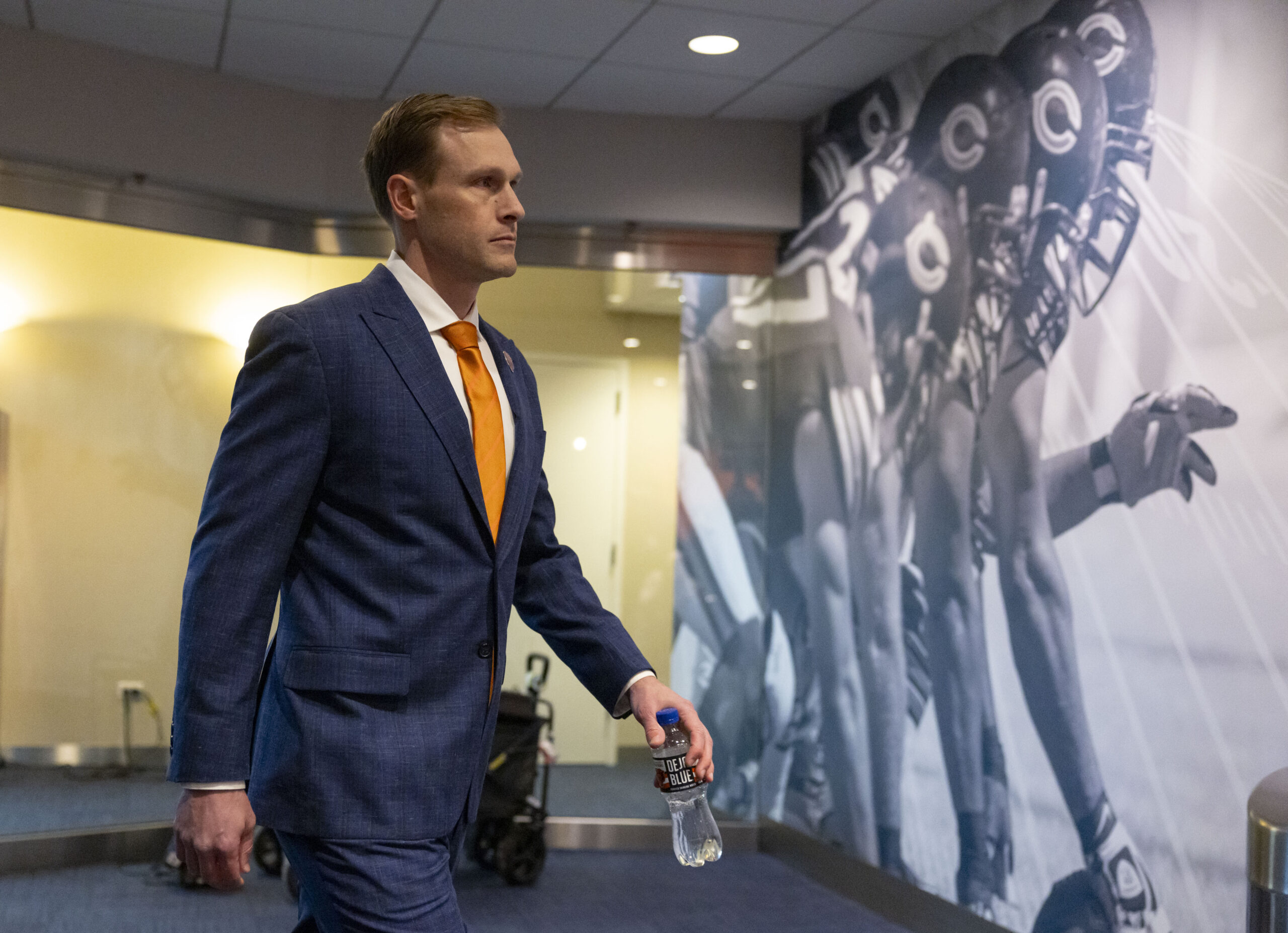 New Chicago Bears coach Ben Johnson arrives to be introduced...