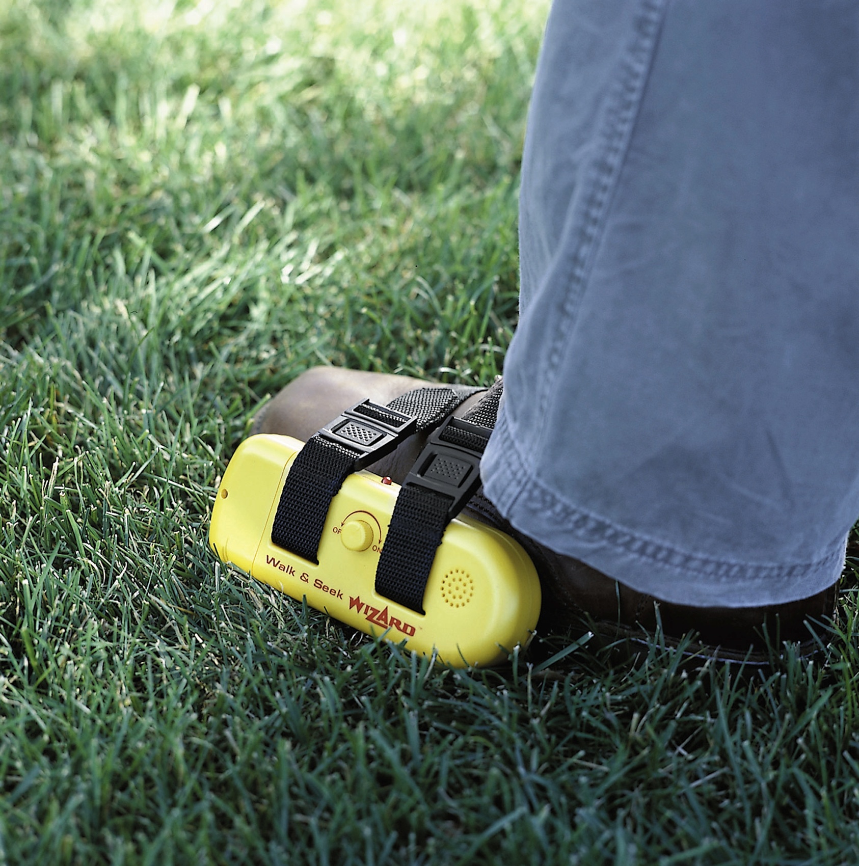 The Hammacher Schlemmer Hands-Free Metal Detector that strapped to your...