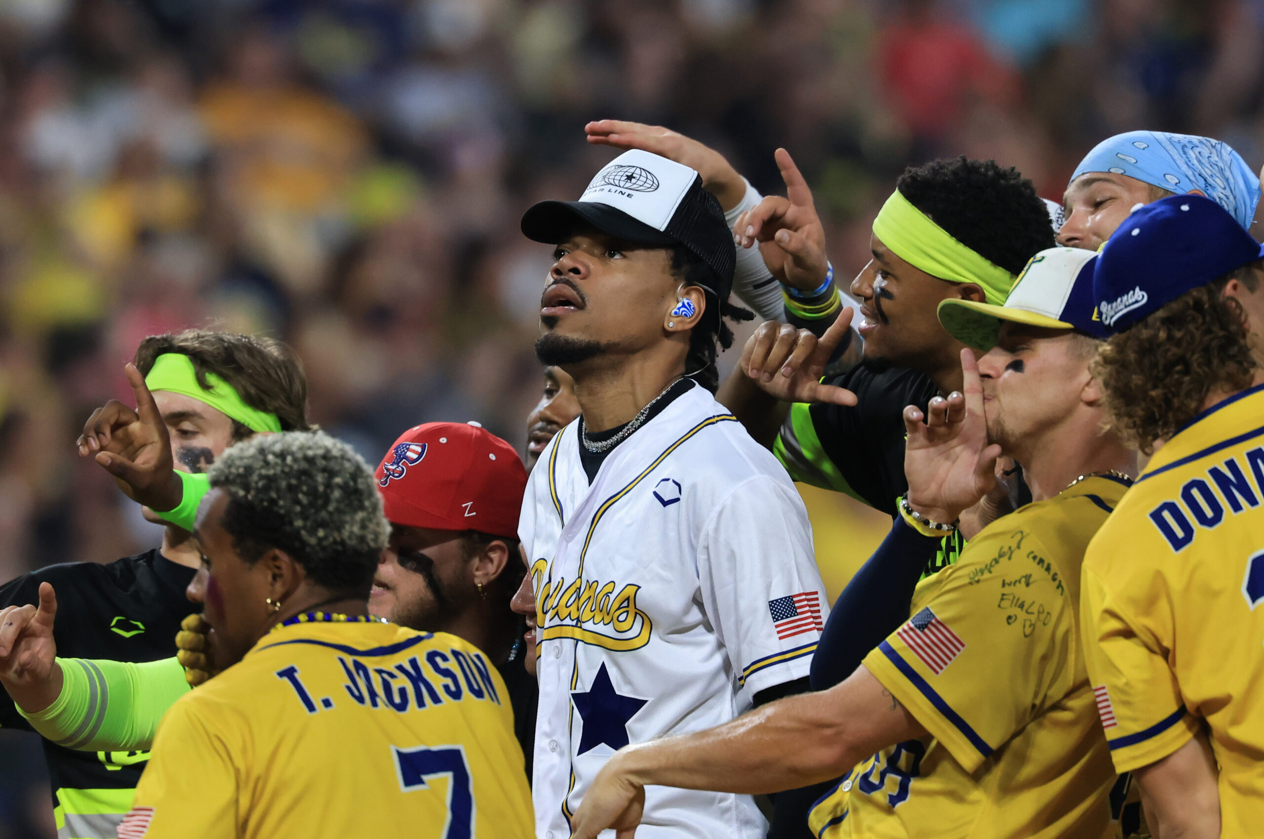 Chance the Rapper performs in the fifth inning between the...