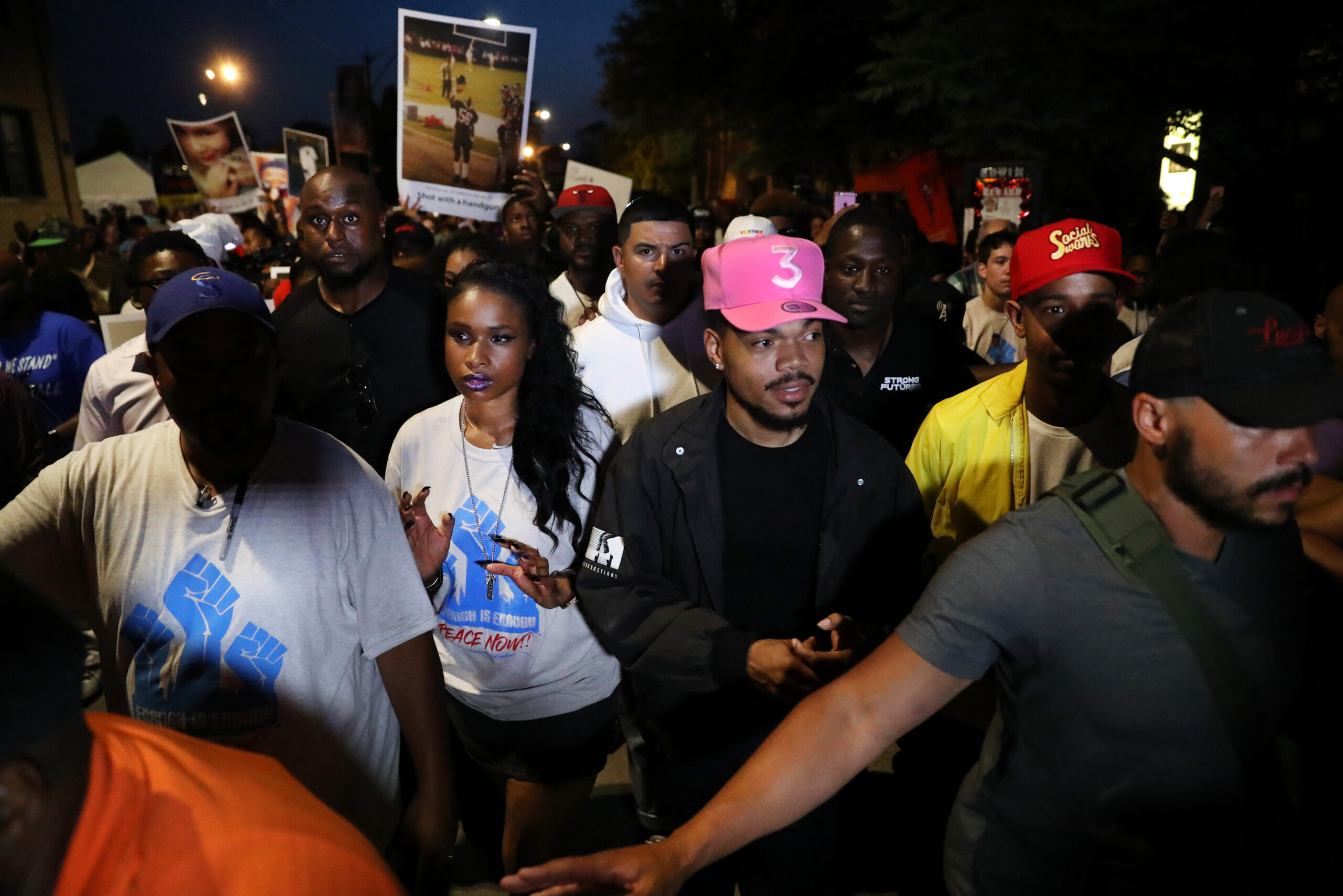 Jennifer Hudson and Chance the Rapper joins others in a...