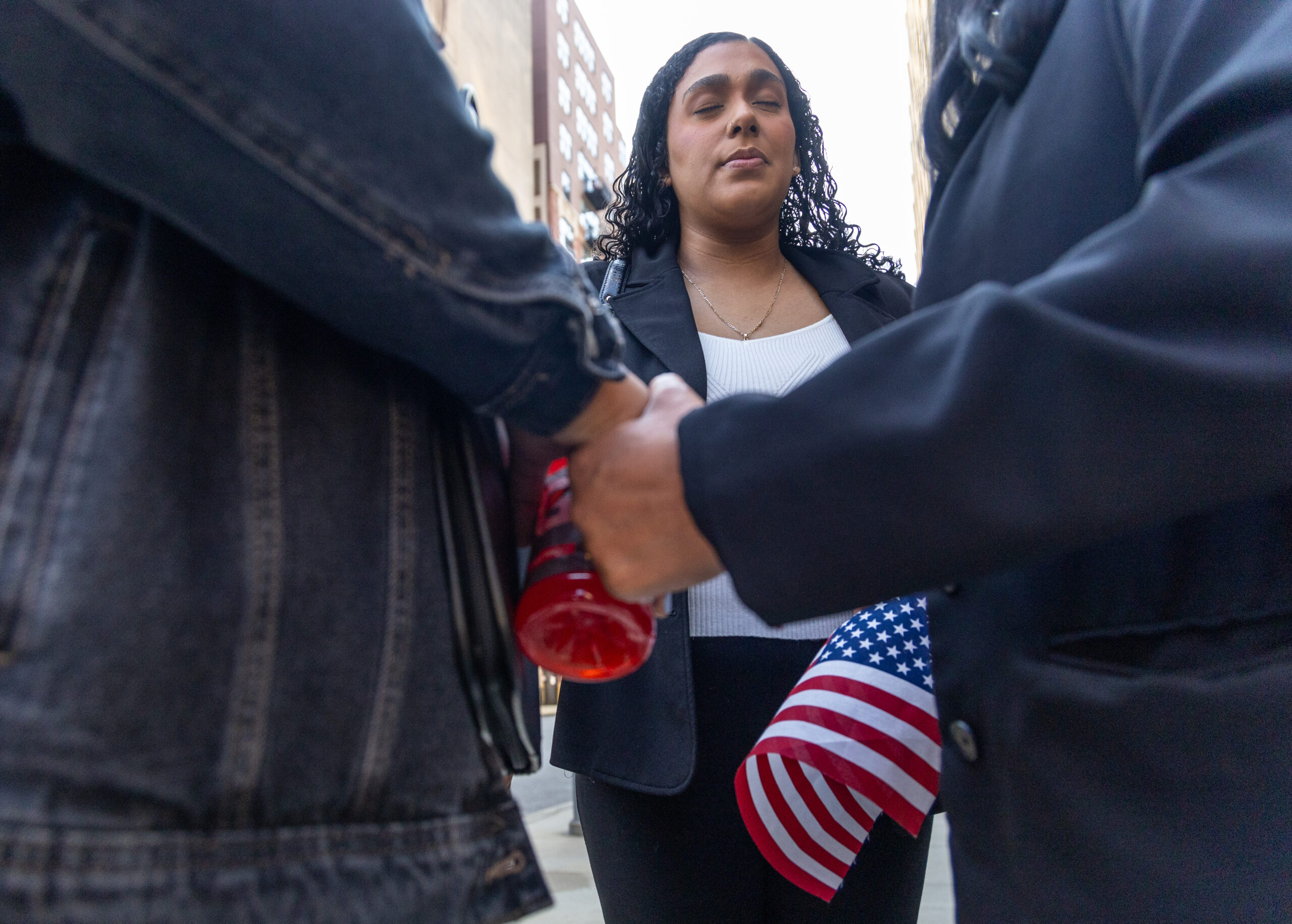 From left: Valeria Ruiz, 16, Maryori Urbina-Contreras, 24, and Julie...