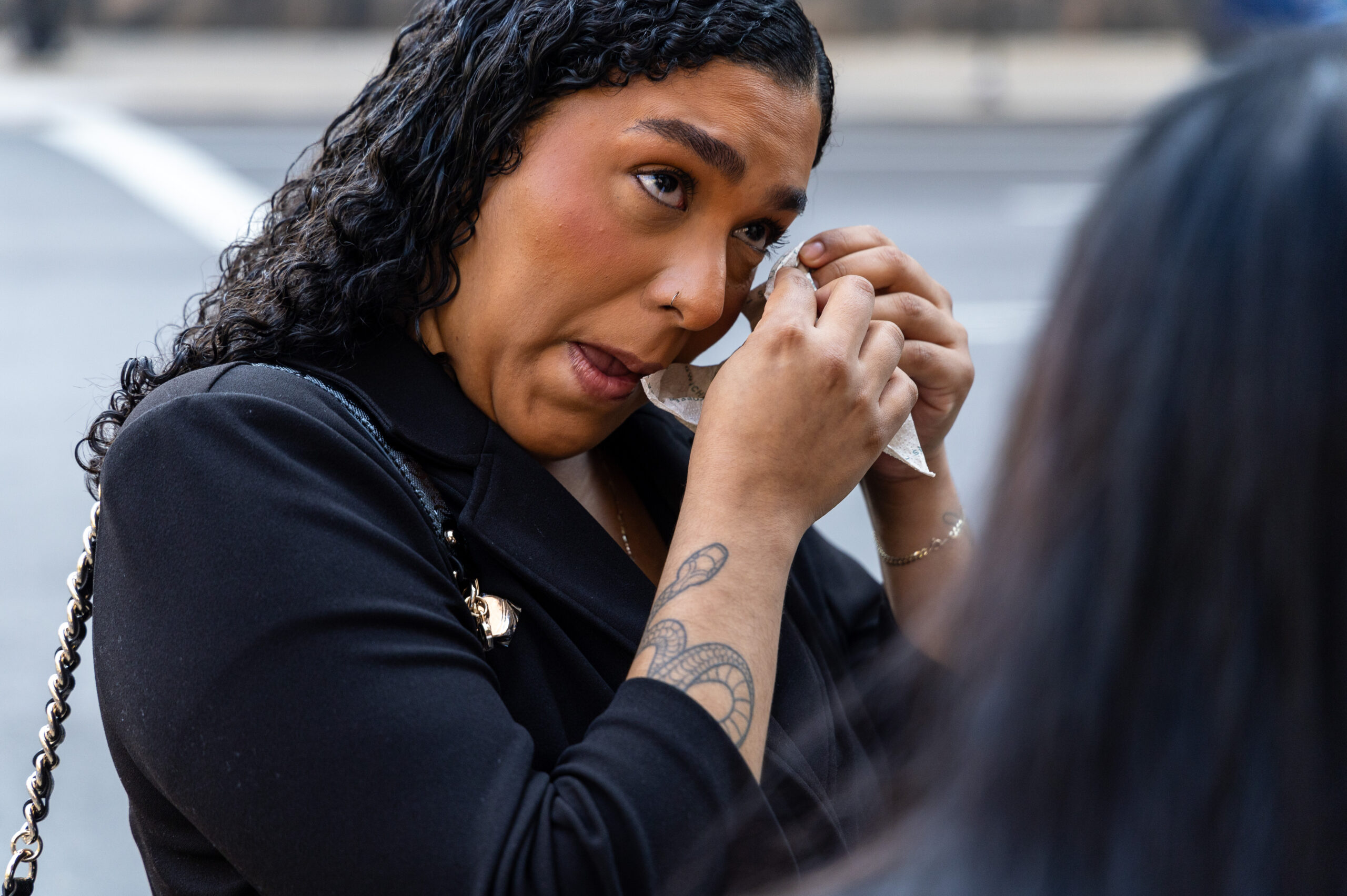 Maryori Urbina-Contreras, 24, tears up before her U.S. Citizenship exam,...