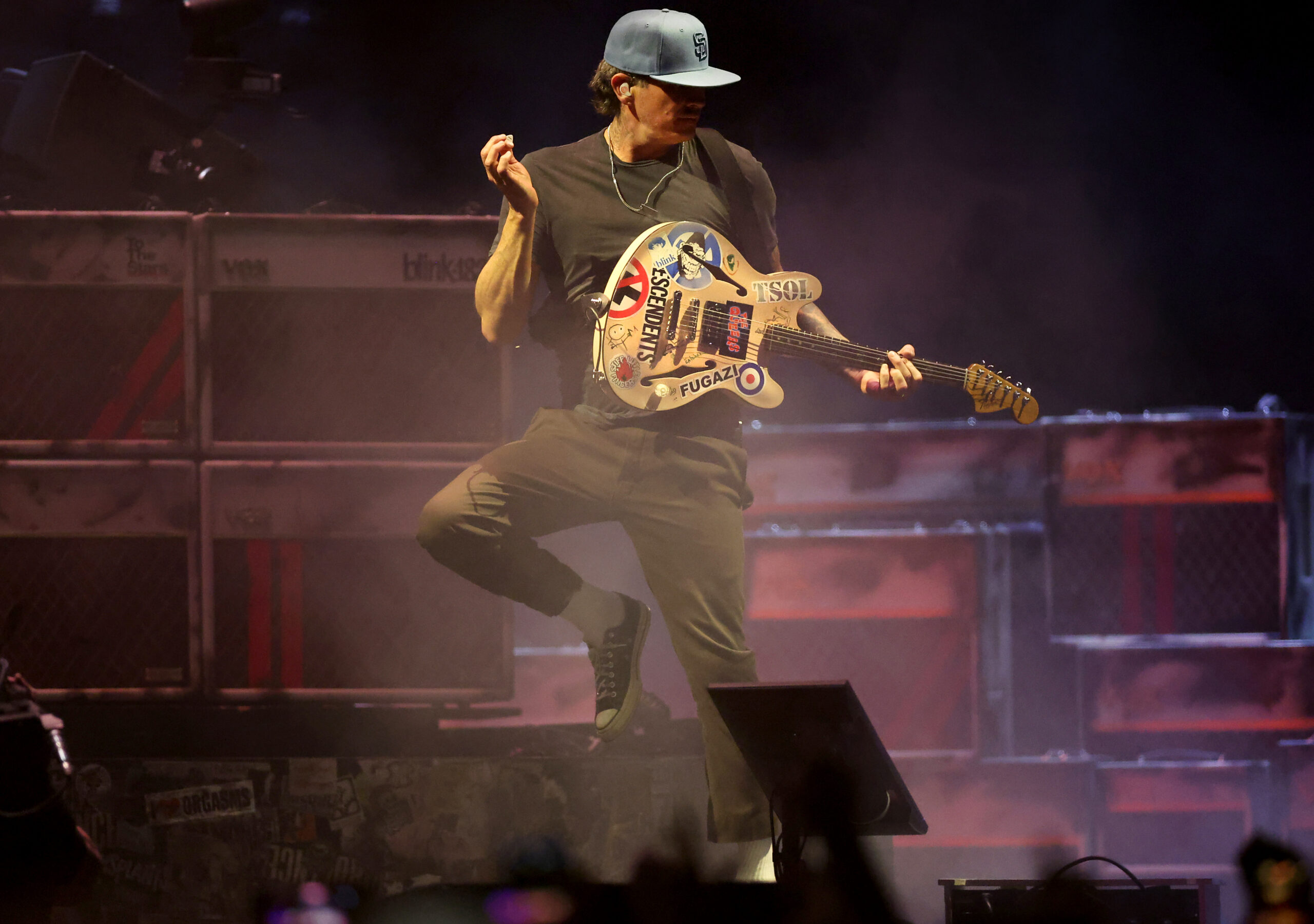 Blink-182 performs at Riot Fest in Chicago’s Douglass Park on...