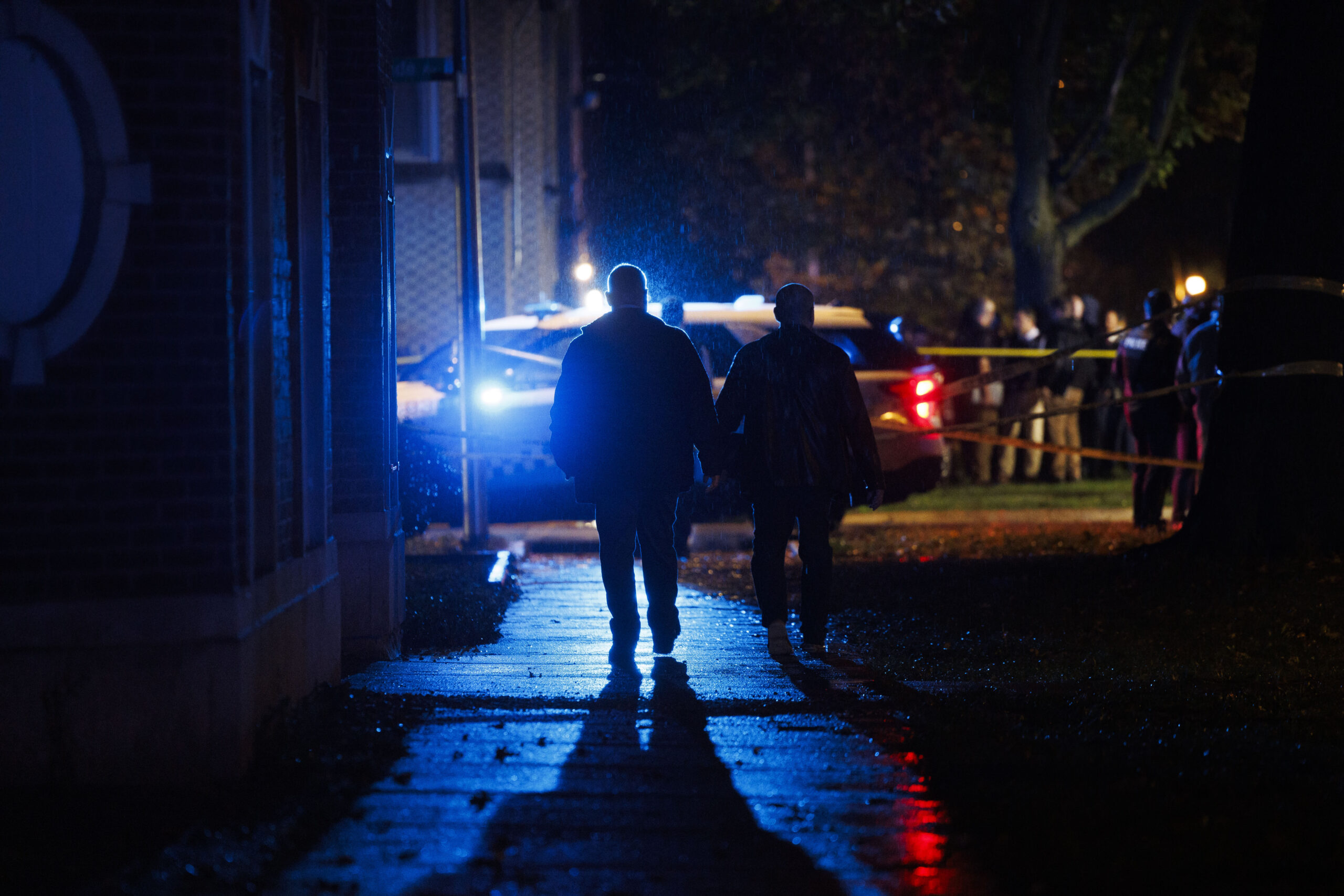 Police work the scene where Chicago police Officer Enrique Martínez,...