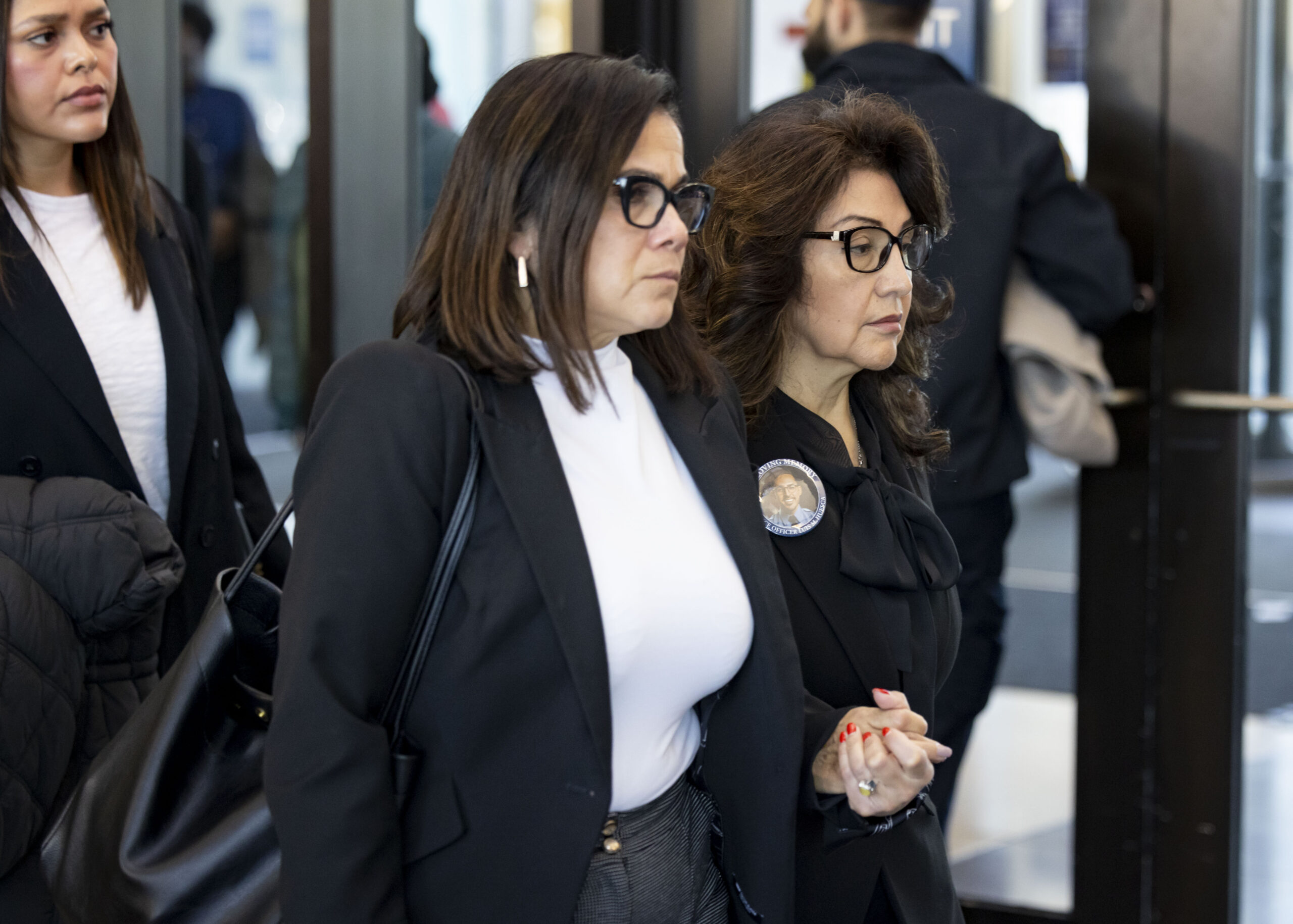 Edith Huesca, right, mother of slain Chicago police Officer Luis...
