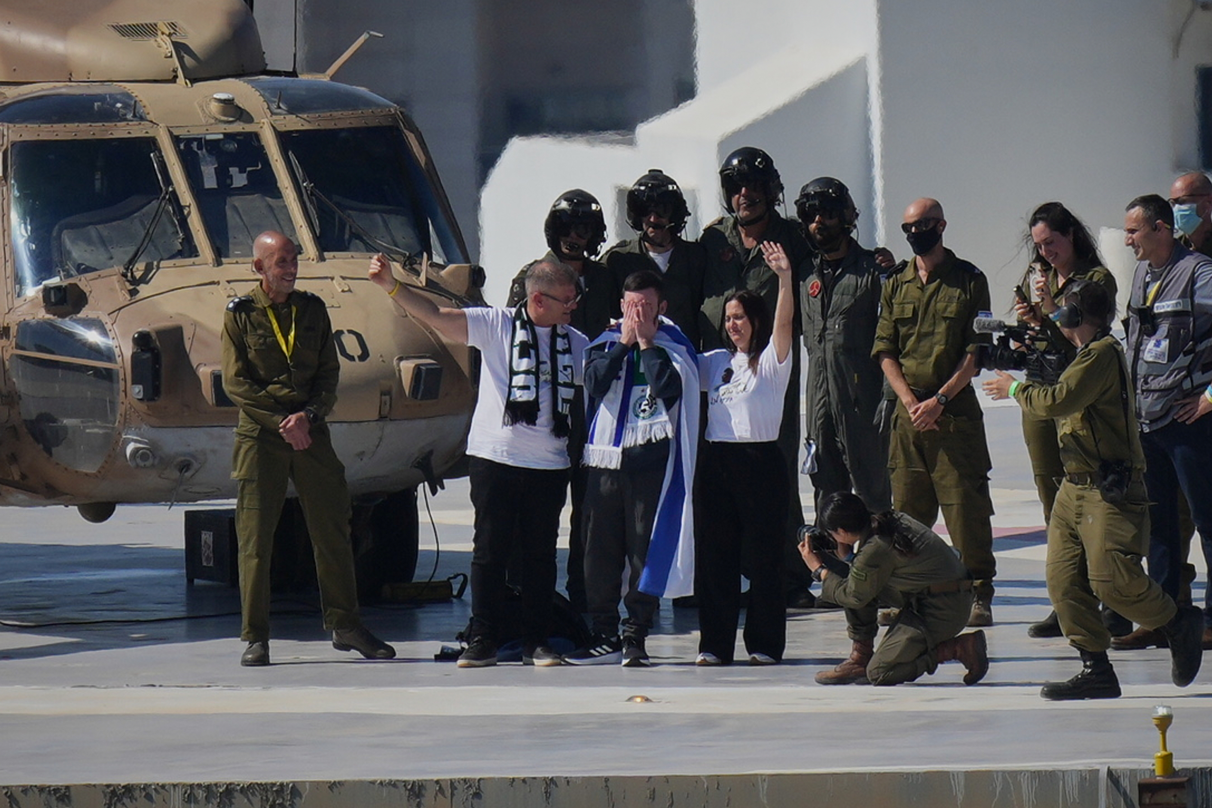 Matan Angrest, an Israeli hostage released from the Gaza Strip,...