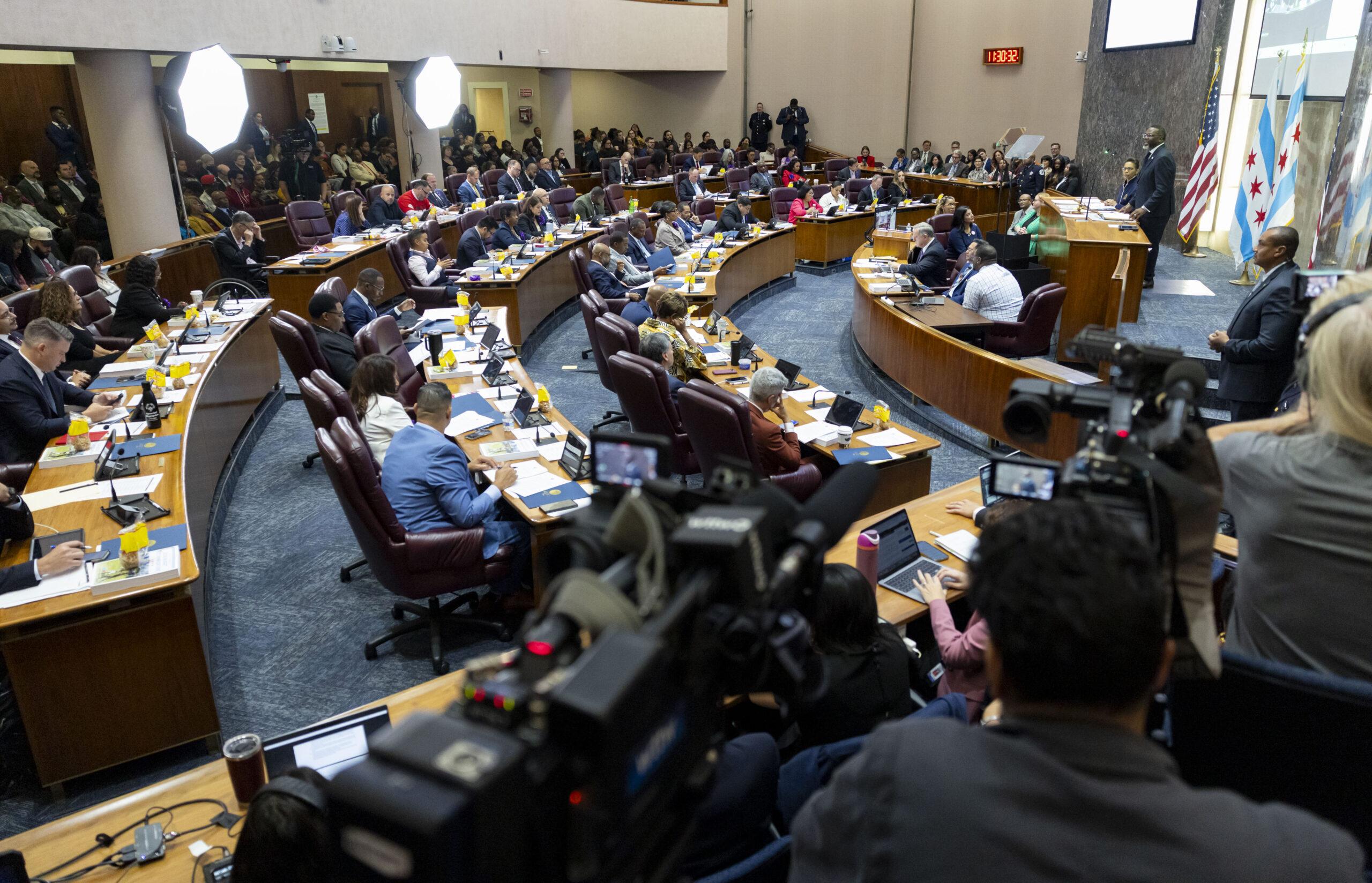 Mayor Brandon Johnson delivers his budget address to the City...