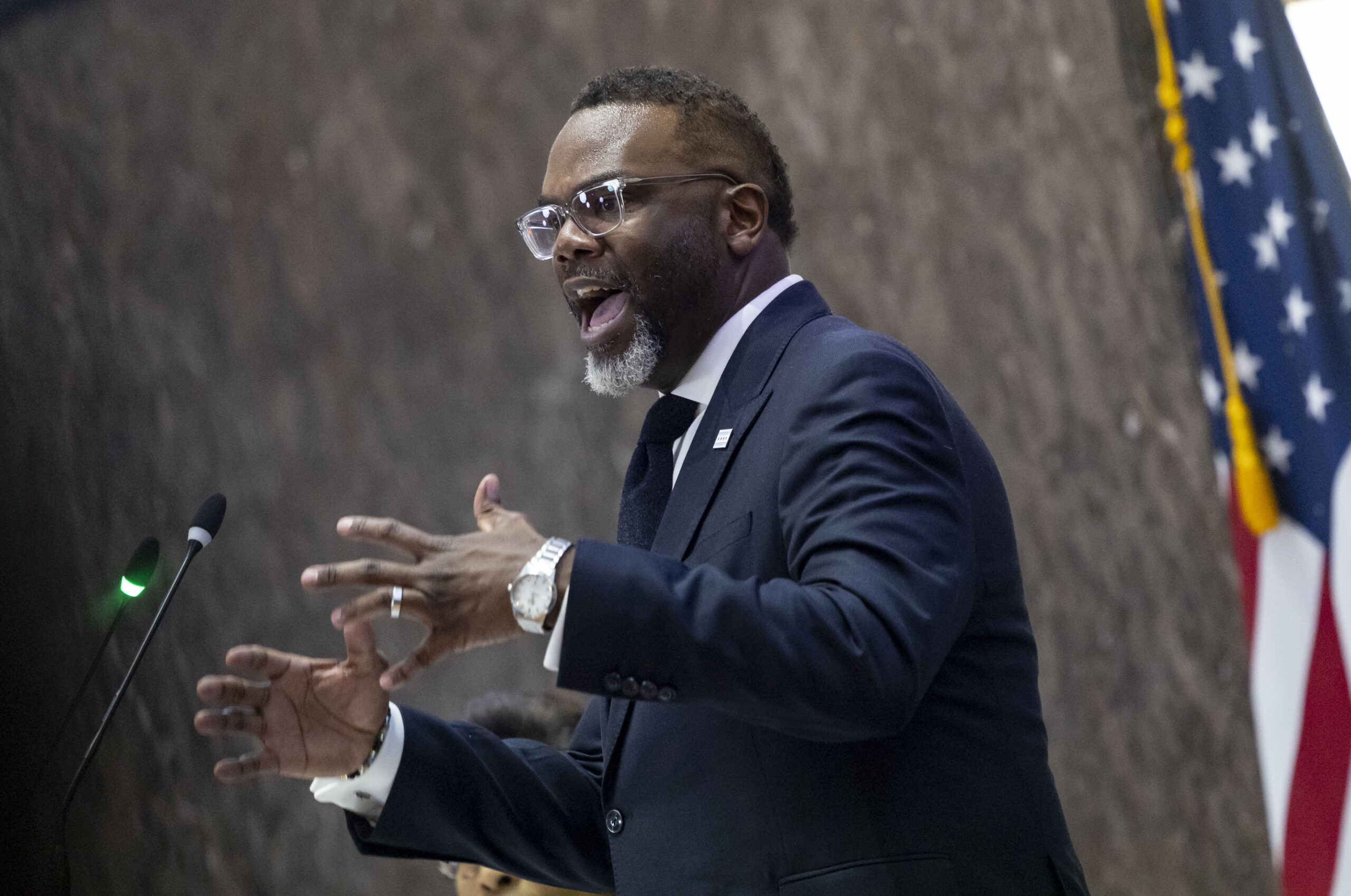 Mayor Brandon Johnson delivers his budget address to the City...
