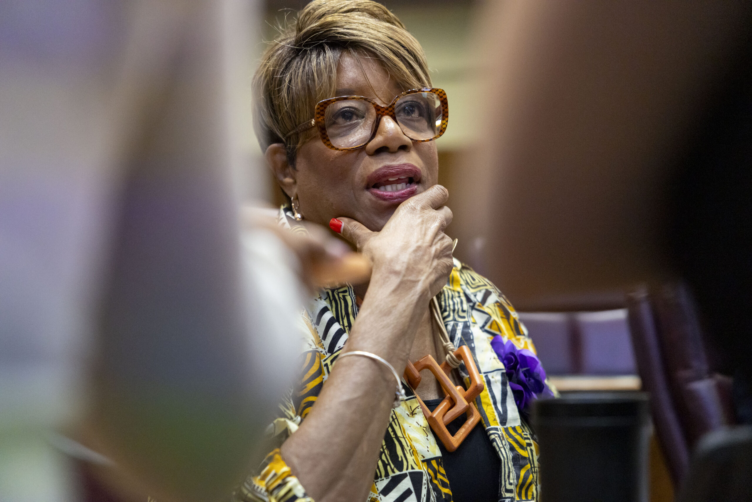Ald. Pat Dowell, 3rd, speaks to reporters Oct. 16, 2025,...