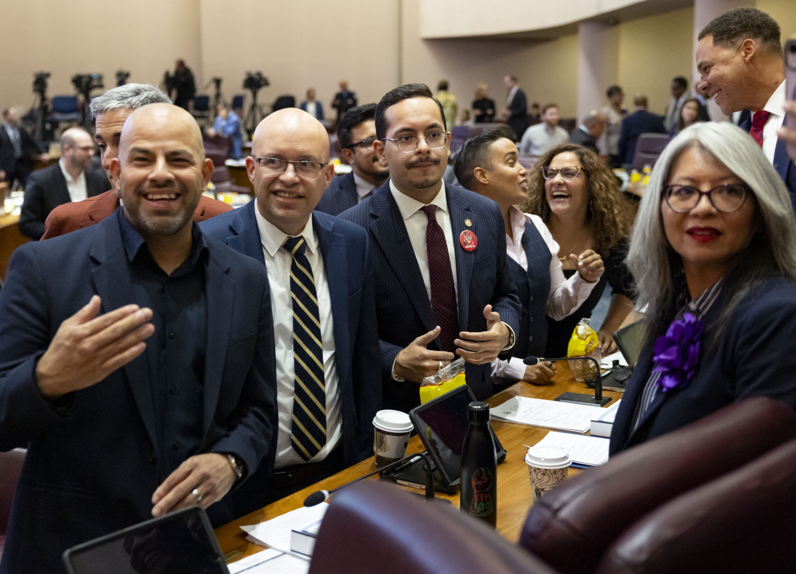 Progressive Caucus members gather Oct. 16, 2025, in City Council...