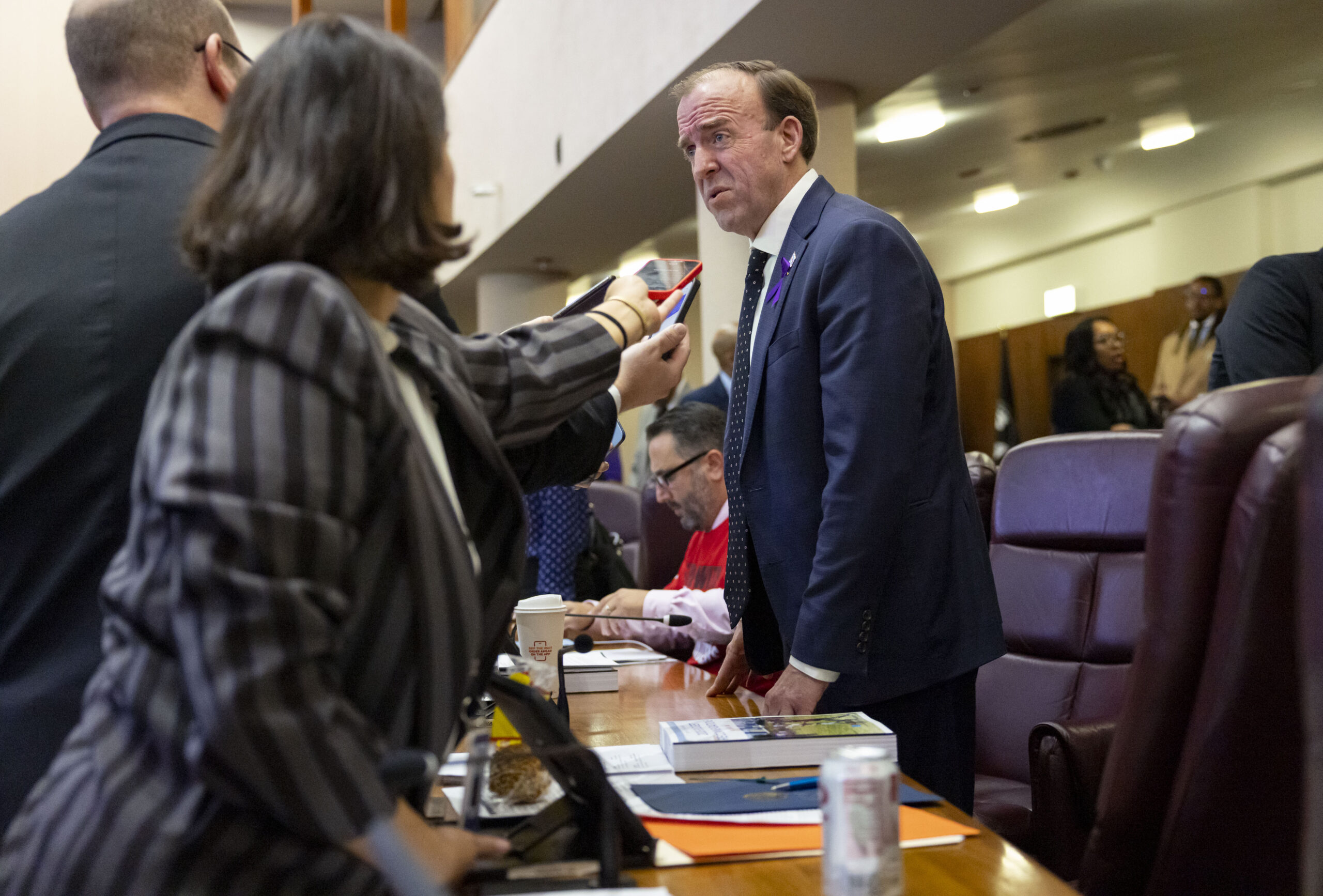 Ald. Brendan Reilly, 42nd, speaks with reporters Oct. 16, 2025,...