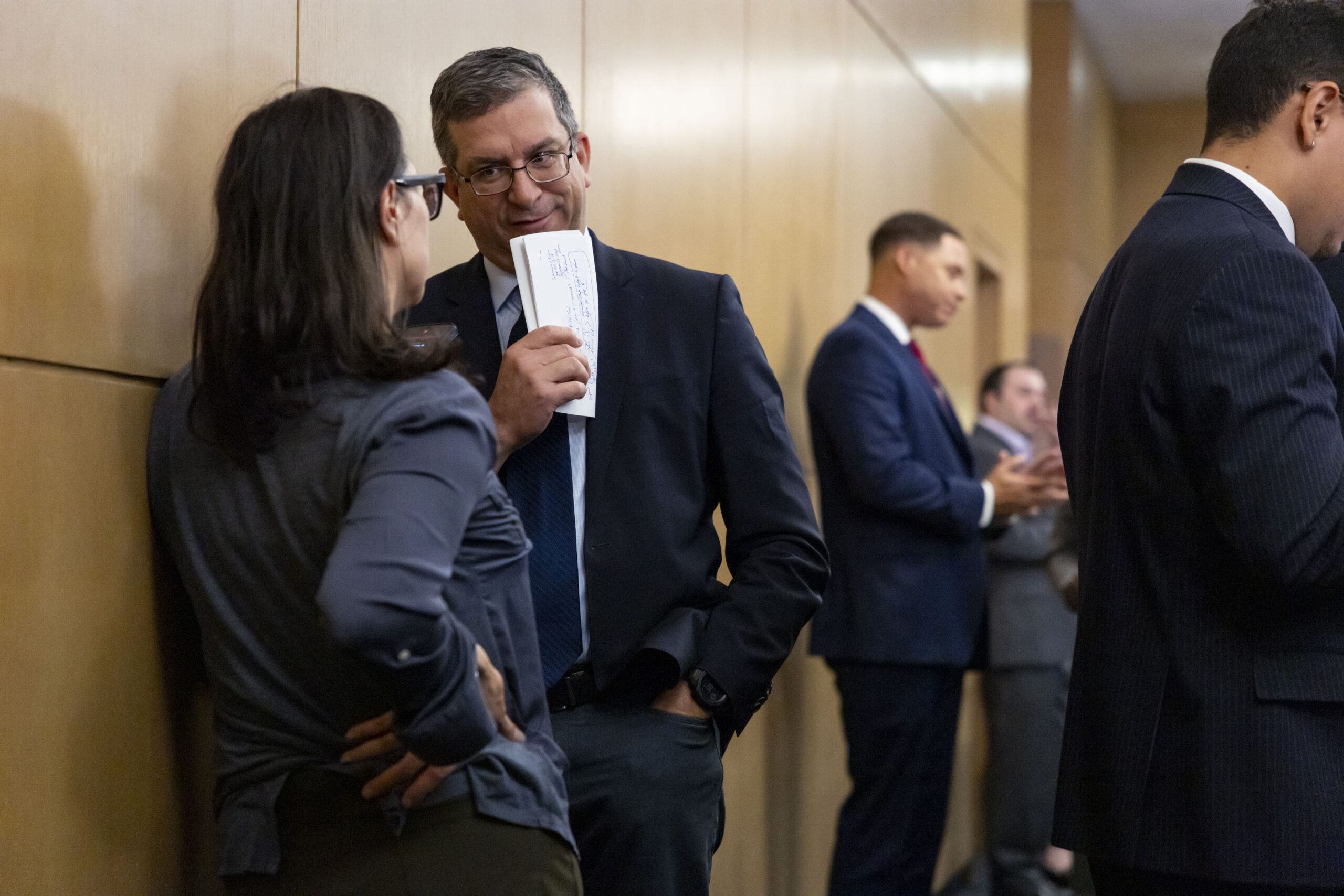 Ald. Scott Waguespack, 32nd, speaks with a reporter Oct. 16,...