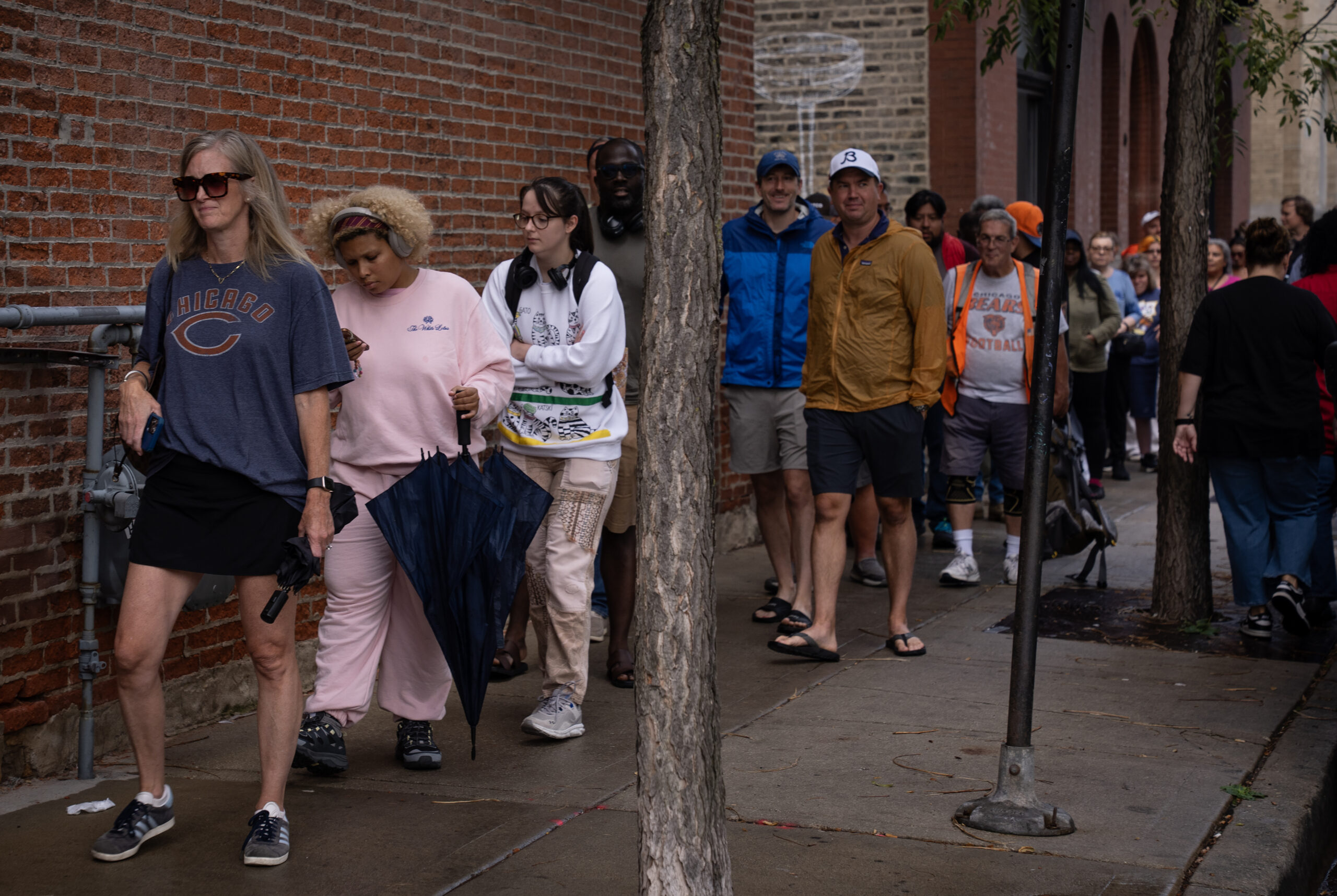 Bears fans and hot dog fans line up at The...