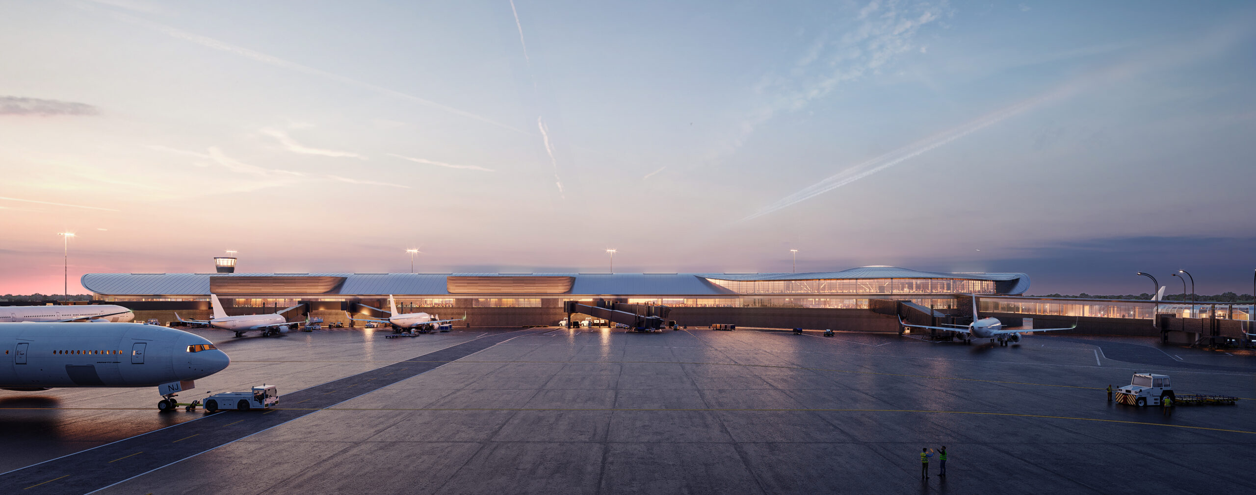 Renderings of the new Concourse D at O'Hare International Airport,...