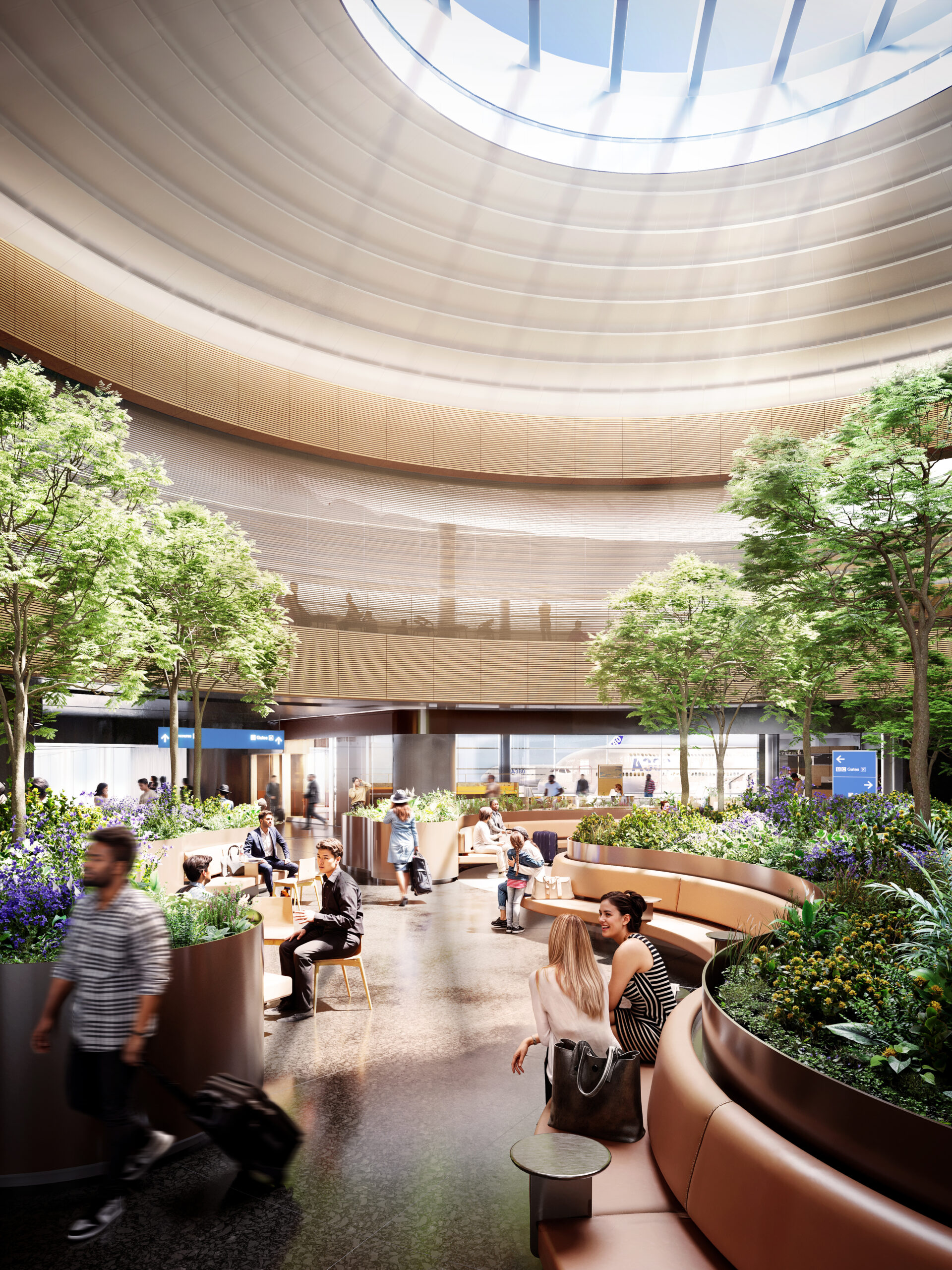 Renderings of the Node Garden at the new Concourse D...