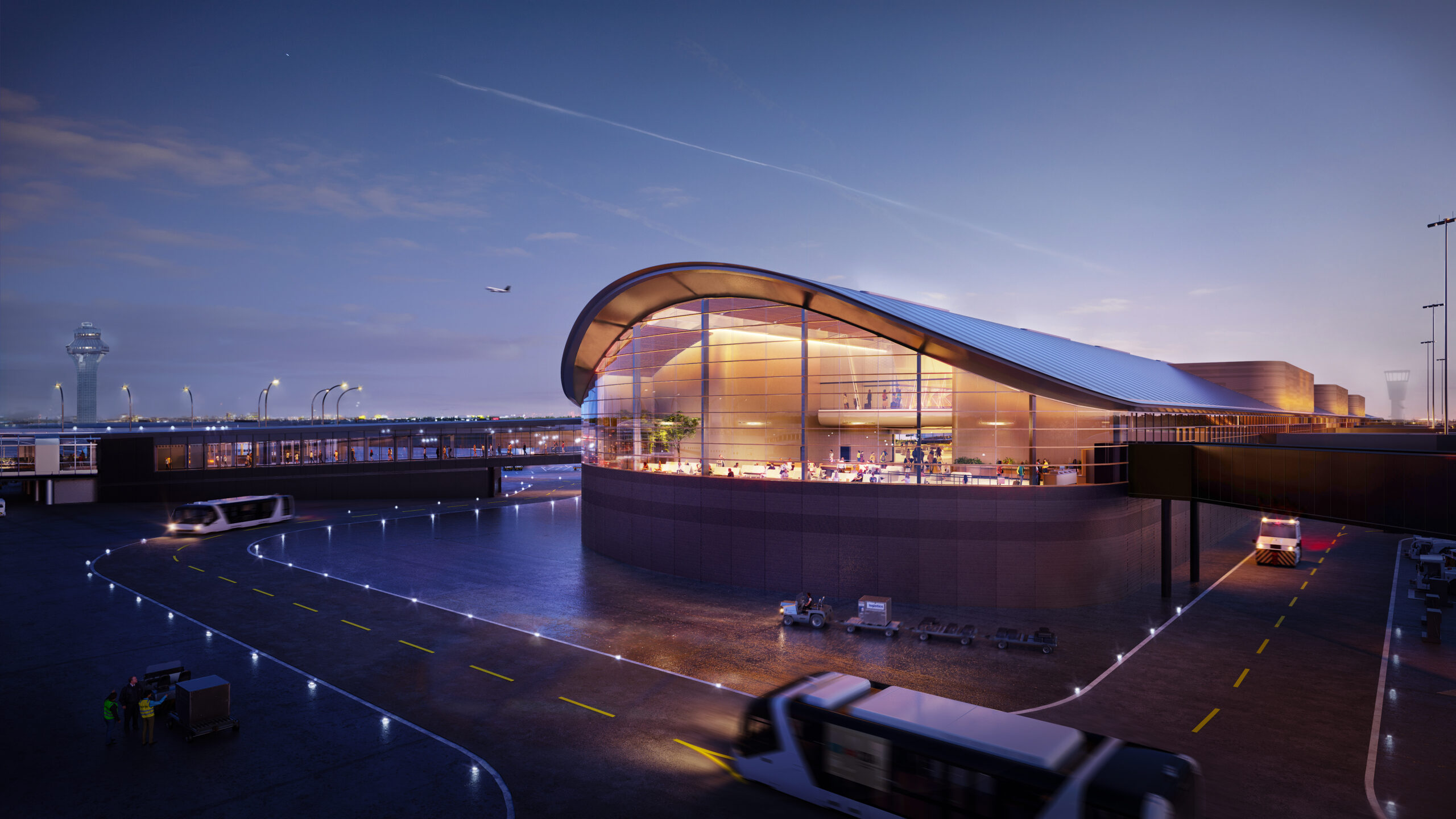 Renderings of the new Concourse D at O'Hare International Airport,...