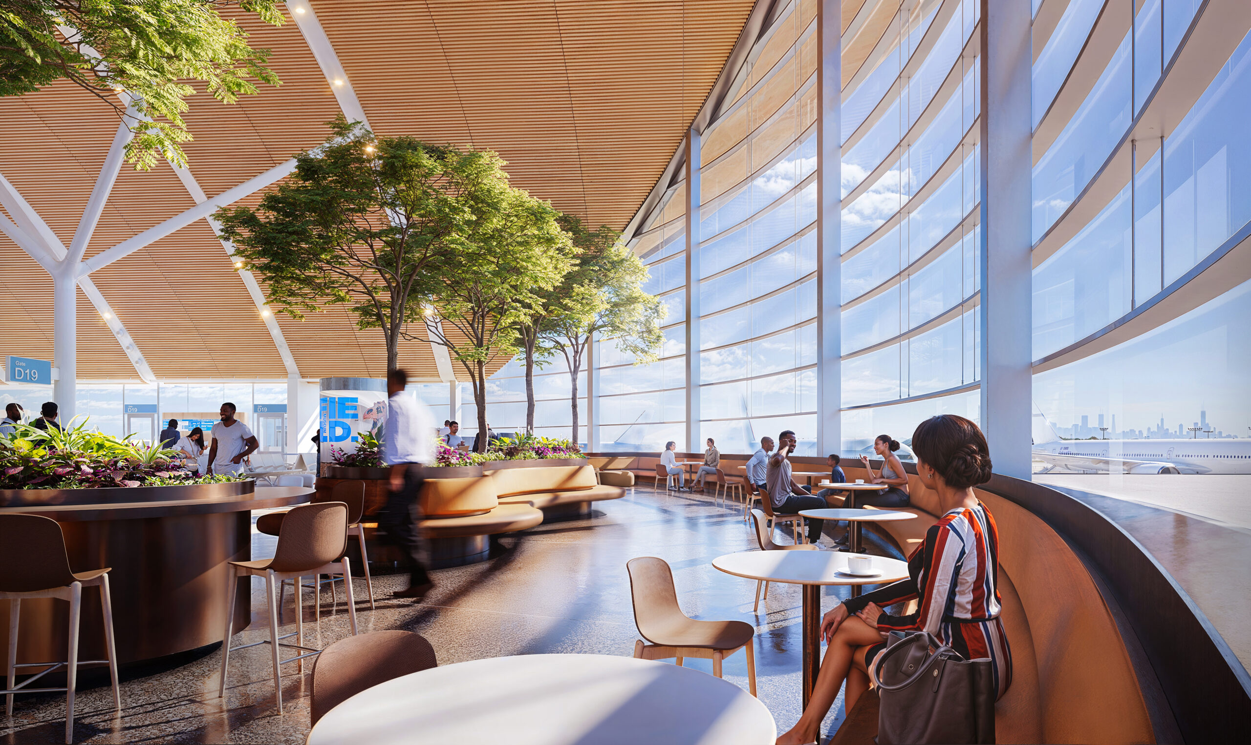 Renderings of the new Concourse D at O'Hare International Airport,...