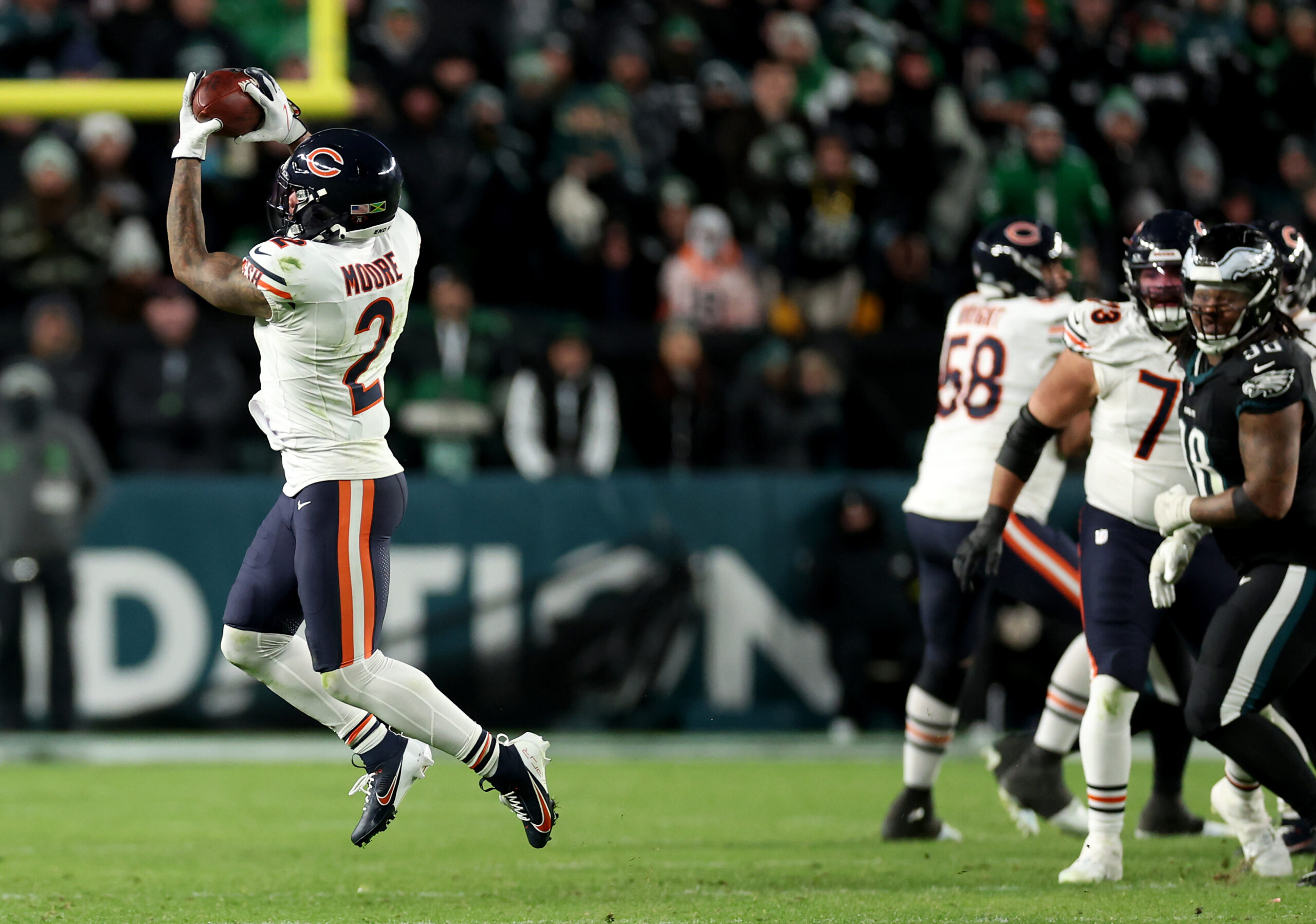 Chicago Bears wide receiver DJ Moore (2) makes a catch...
