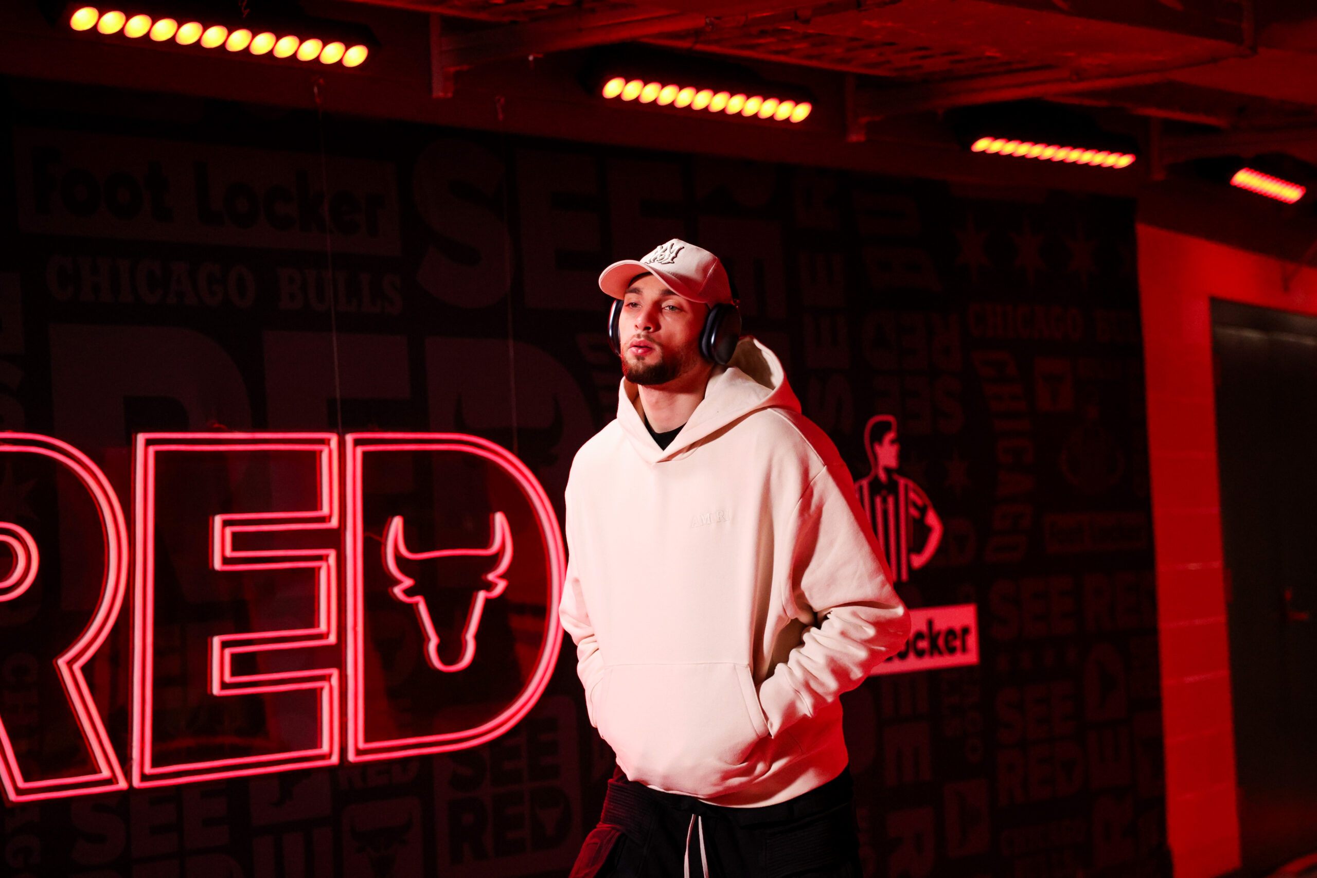 Bulls guard Zach LaVine walks to the locker room before...