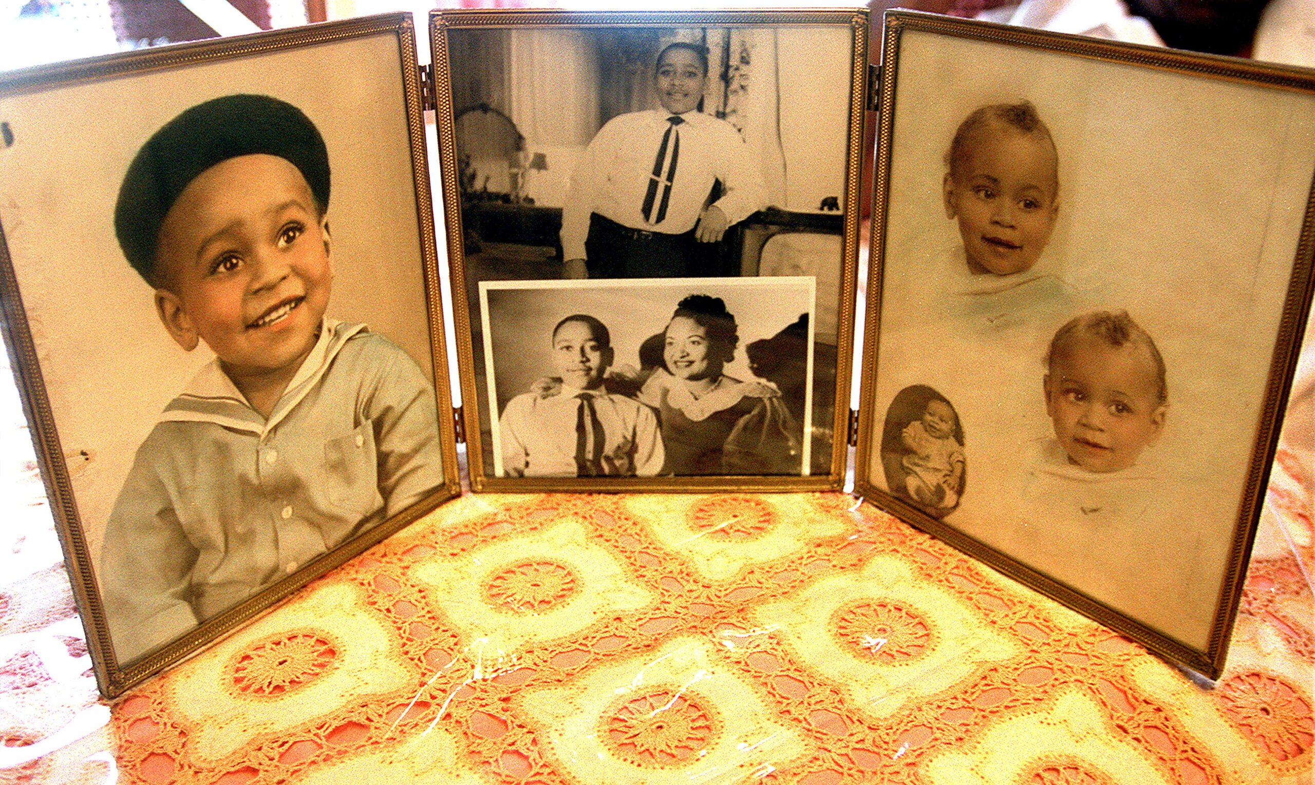 Mamie Till Mobley shows family photos featuring her son, Emmett...