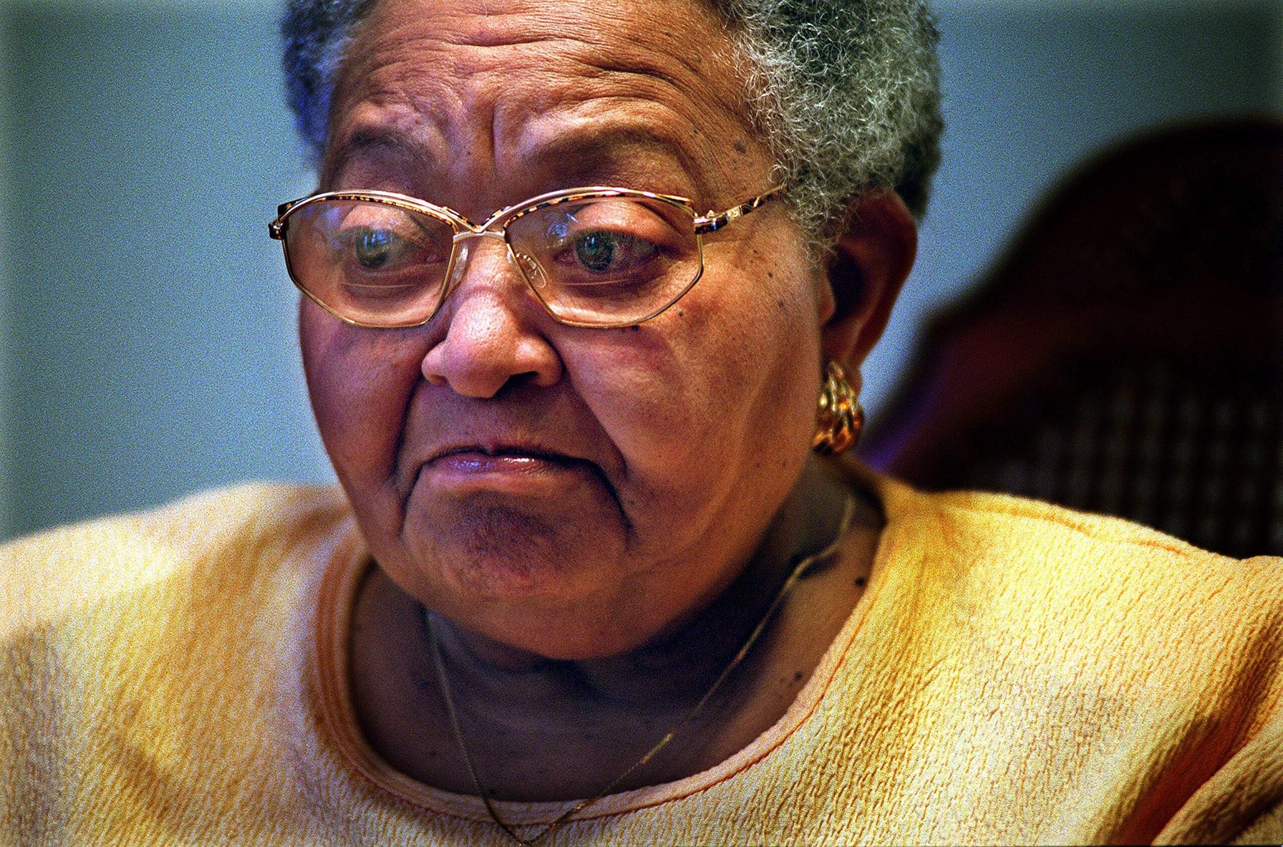 Mamie Till-Mobley, mother of Emmett Till at her Chicago home...