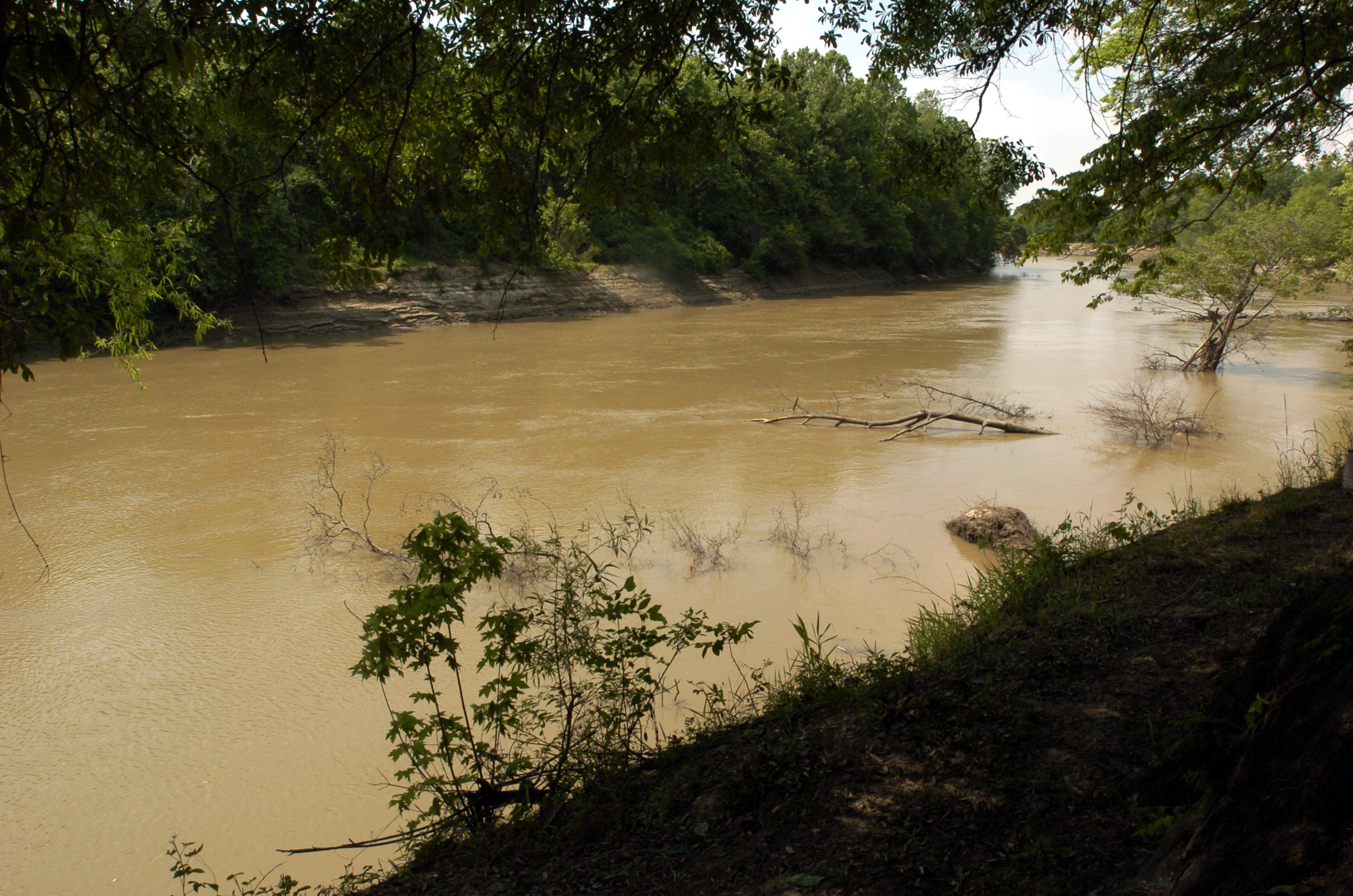 A swift current moves through the Tallahatchie River on May...